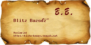 Blitz Bazsó névjegykártya